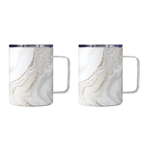 Lenox Cambridge 16 Oz White Geode Insulated Coffee Mug , Set of 2 NO COLOR METAL E9513WHCB2DS