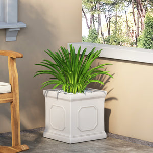 English Elm Mgo Faux Stone Outdoor Planter Lightweight Concrete Look Patio Garden Decor 63417.00WHI
