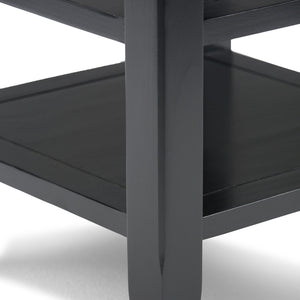 English Elm Acadian End Table In Black - Handcrafted Solid Wood With Open Shelves For Stylish, Versatile Storage B136P159687