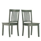 Homelegance By Top-Line Lorren Mission Back Wood Dining Chairs (Set of 2) Green Rubberwood