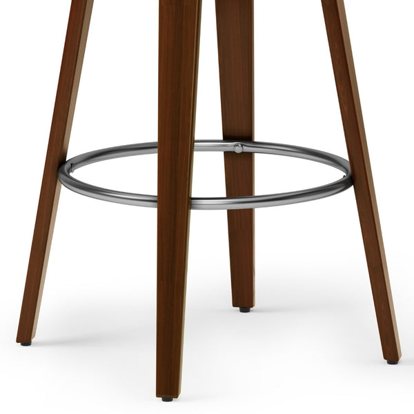 English Elm Roland Swivel Bar Stool – Chic Black Vegan Leather With Mid-Century Modern Design For Any Space B136P159556-GIGA