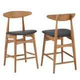 Homelegance By Top-Line Dakota Mid-Century Wood Counter Height Stools (Set of 2) Brown Wood