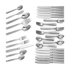 Lenox Reed and Barton Crescendo II 65 Piece Flatware Set Metallic, STAINLESS METAL 8032008