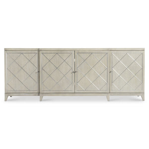 Bernhardt Bernhardt Cornelia Entertainment Credenza With Brushed Stainless Diamond Overlay, Soft-Close Doors, Cable Management 331880
