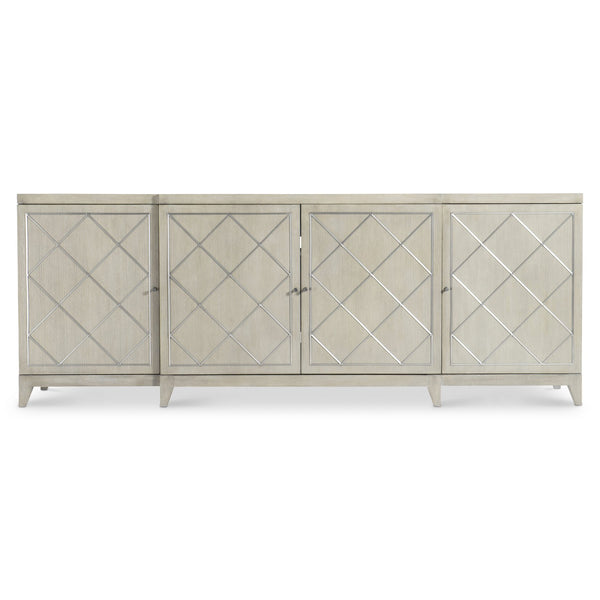 Bernhardt Bernhardt Cornelia Entertainment Credenza With Brushed Stainless Diamond Overlay, Soft-Close Doors, Cable Management 331880