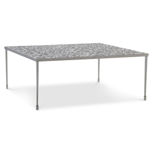 Bernhardt Bernhardt Cornelia Cocktail Table With Glazed Stainless Steel Top, Florentine Acanthus Detail, 44" 331011