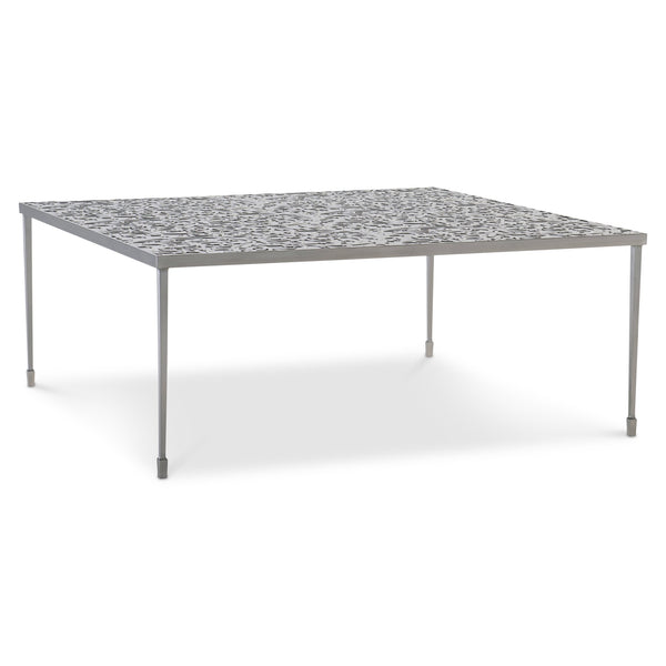 Bernhardt Bernhardt Cornelia Cocktail Table With Glazed Stainless Steel Top, Florentine Acanthus Detail, 44" 331011