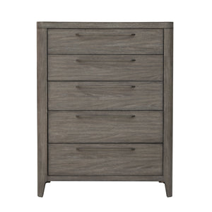 Scott Living Home Griffith Five Drawer Chest Gray with Light Wood Finish P367DJ124 Pulaski Furniture