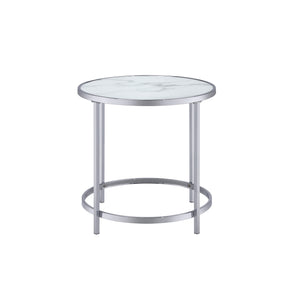 Steve Silver Rayne Faux Marble Top Round End RY300EW