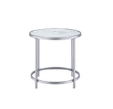 Rayne Faux Marble Top Round End