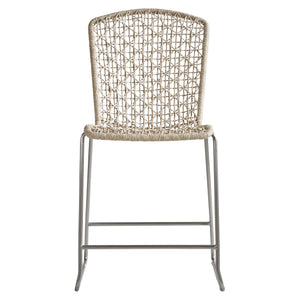 Bernhardt Bernhardt Carmel Counter Stool — Weather-Ready Twisted Abaca Weave, Stainless Steel Frame, Durable Comfort X03583