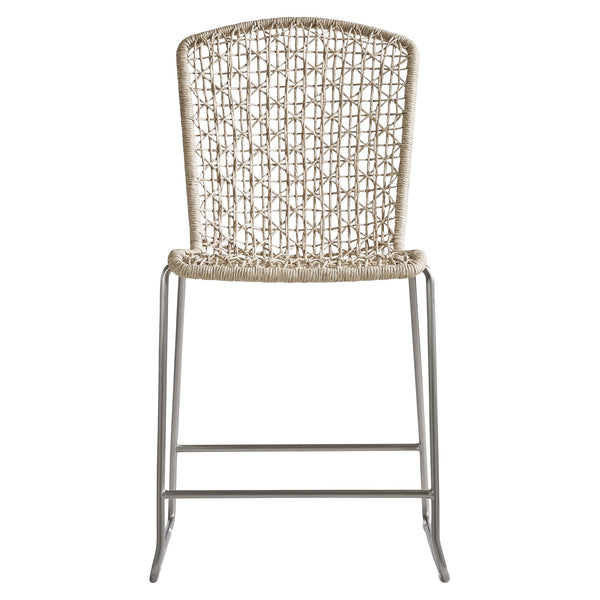 Bernhardt Bernhardt Carmel Counter Stool — Weather-Ready Twisted Abaca Weave, Stainless Steel Frame, Durable Comfort X03583