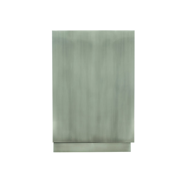 Bernhardt Bernhardt Tarnished Nickel Nightstand With Cerused White Oak Interior, Hidden Drawer & Geometric Flair 396219