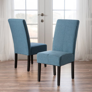 English Elm Pertica Upholstered Dining Chair Set of 2 with T-stitch Detail for Modern 38541.00BLU