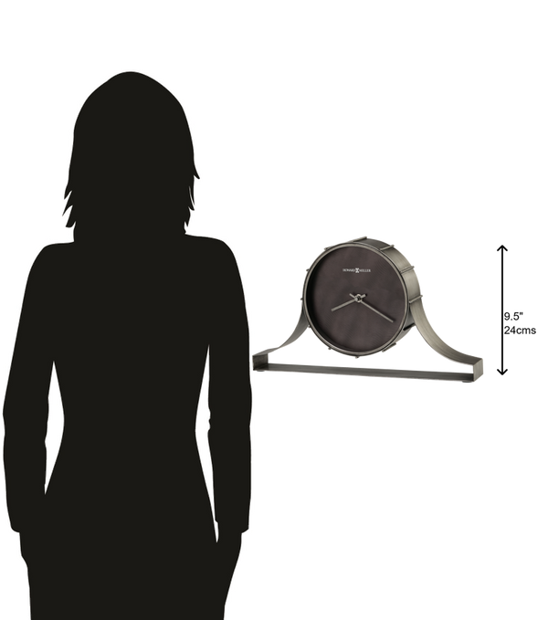 Hekman Furniture 635208 Seeley Metal Mantel Clock - Industrial Aged Silver Design With Quartz Movement For Any Space  Seeley Mantel Clock 635208