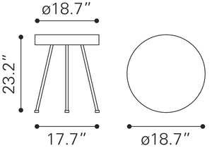 Stuart Side Table Natural 109593 Zuo Modern