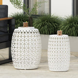 Christopher Knight Home® - Noble House - Colcord Outdoor Metal Side Tables - Set of 2