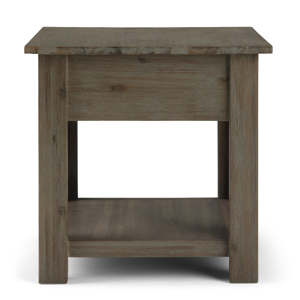 English Elm Monroe End Table - Handcrafted Distressed Grey Accent Piece With Storage For Living Spaces & More B136P158954