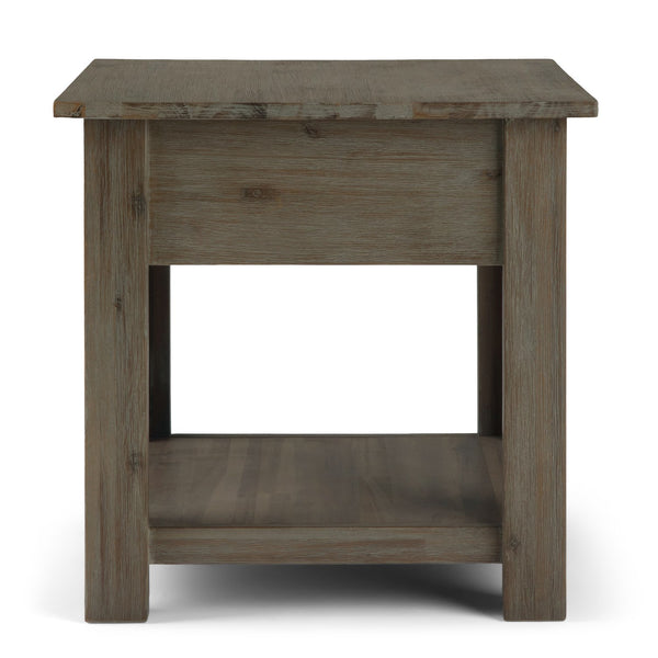 English Elm Monroe End Table - Handcrafted Distressed Grey Accent Piece With Storage For Living Spaces & More B136P158954