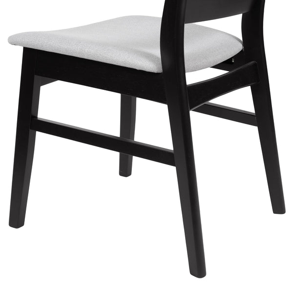 English Elm [video] Rubberwood Dining Chairs Set of 2 Upholstered Mid-century Seats for Modern Homes Light Grey 58915.00LGRY