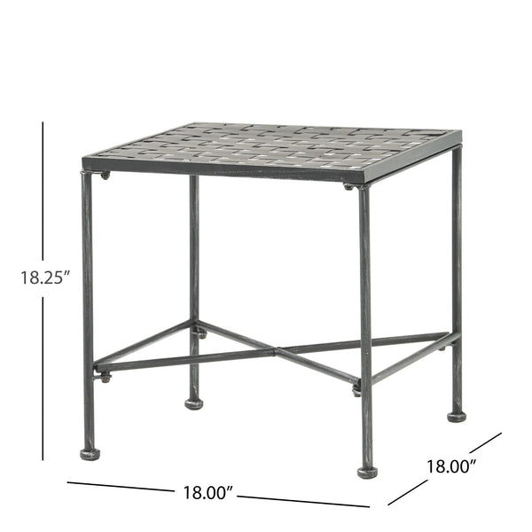 English Elm Christopher Knight Home® - LUNA Black Iron End Table – Powder-Coated Modern Accent Table 16.75"W x 16"H, Durable Stylish Decor 57637.00