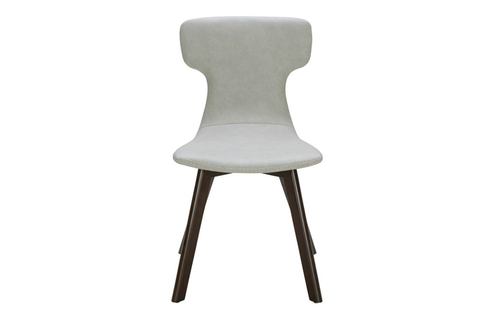 VIG Furniture Zach Modern Grey Eco-Leather Dining Chair Set Of 2 — Bodice Back, Stitched Accent, Solid Wood Legs VGKKY1258B-LTGRY