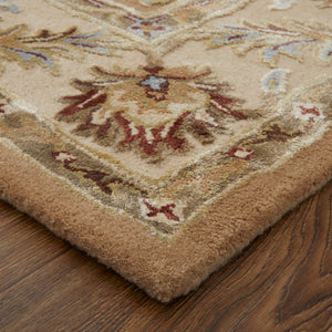 Feizy Rugs Prescott Hand-tufted Floral Rug In Earth Tones - Traditional Persian Design For Elegant Spaces Tan,Ivory Viscose,Wool Pct8939fivybgee10