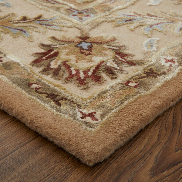 Feizy Rugs Prescott Hand-tufted Floral Rug In Earth Tones - Traditional Persian Design For Elegant Spaces Tan,Ivory Viscose,Wool Pct8939fivybgee10