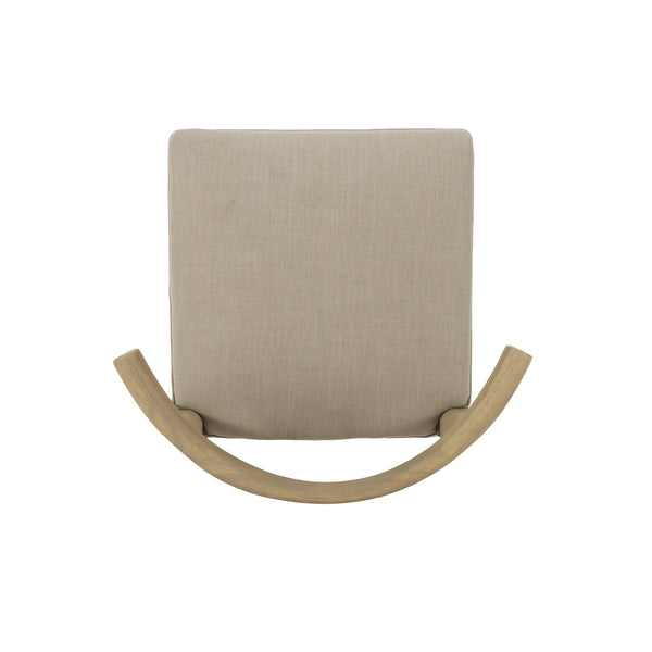English Elm Dining Chair Set of Two Rubberwood Upholstered Seats Mid-century Modern Open Back Style Linen 74526.00PEBLN