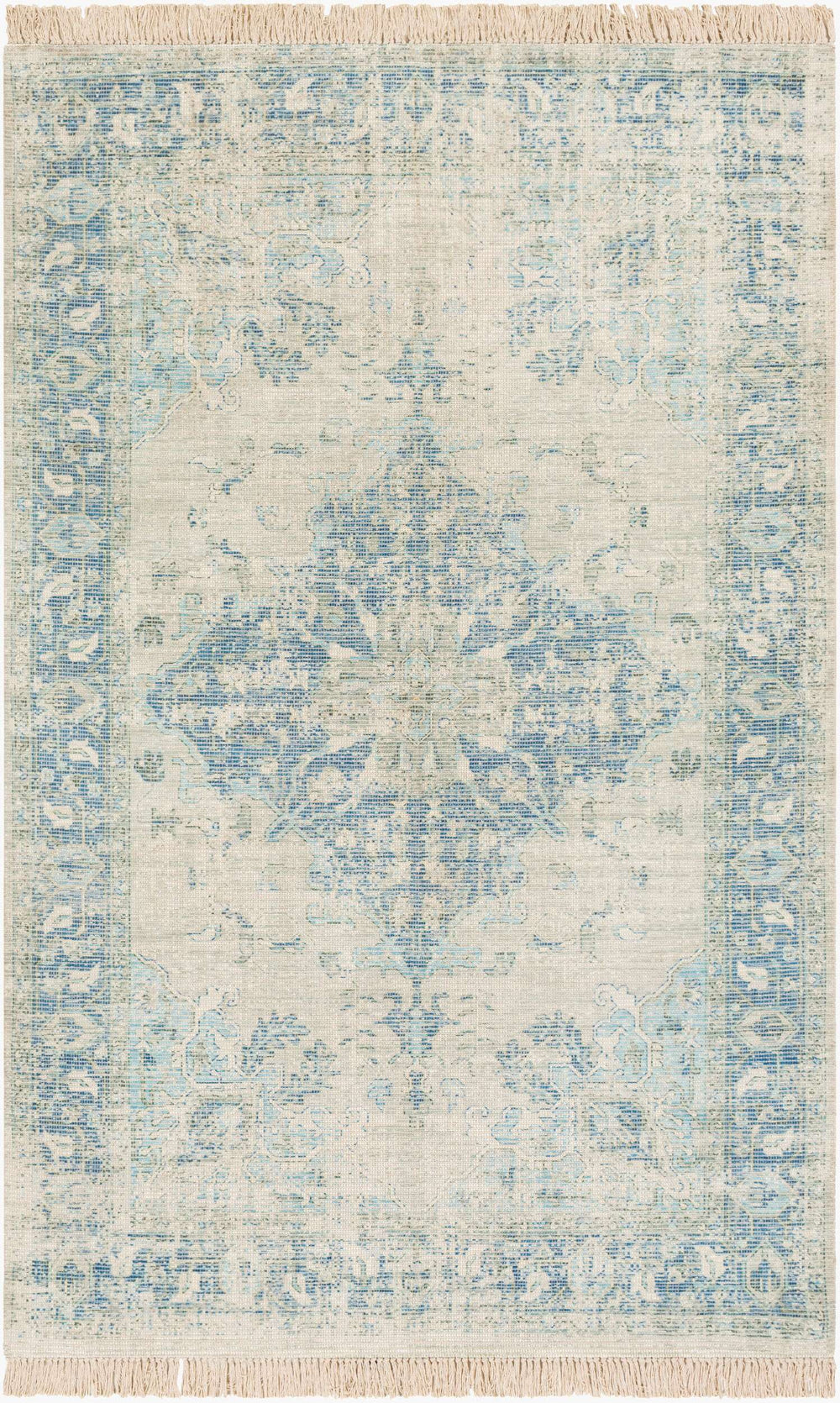Surya Zainab Handmade 2' X 3' Area Rug - Traditional Cotton & Polyester Design For Timeless Elegance Aqua Cotton,Polyester Zai2300-576