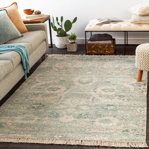 Livabliss Zainab Handwoven Flatweave Cotton Blend Rug with Fringe for Layered Boho Interiors ZAI2302-234