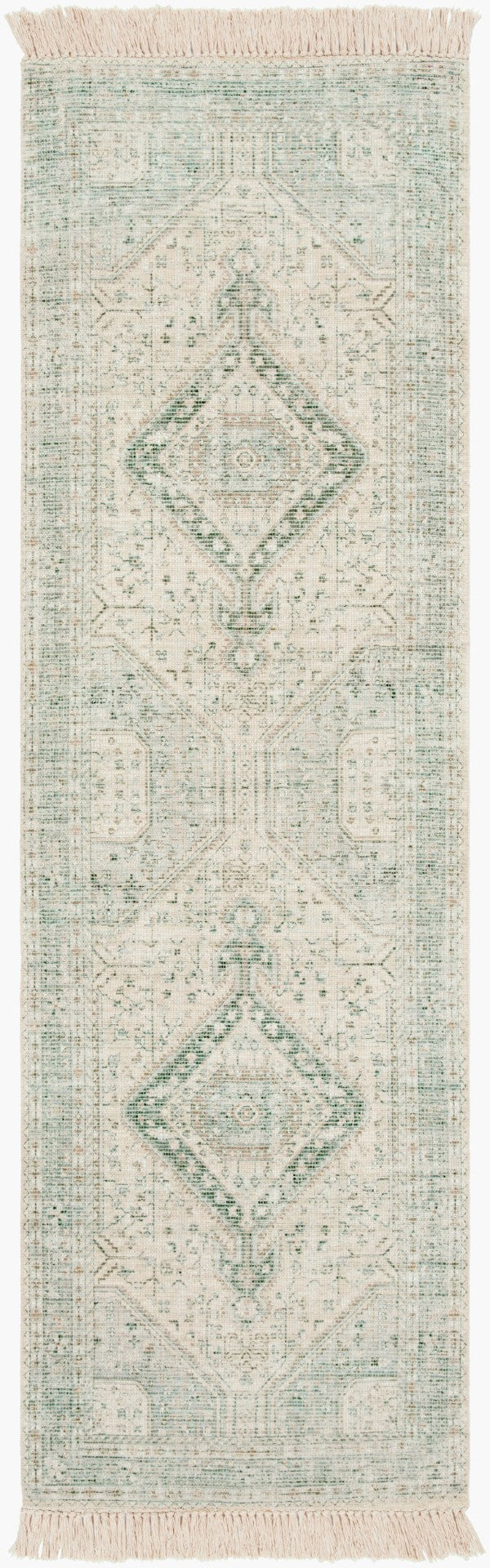 Livabliss Zainab Handwoven Flatweave Accent Rug with Fringe for Entryways and Hallways Sage, Dark Gree 2'6" x 8' ZAI2303-268