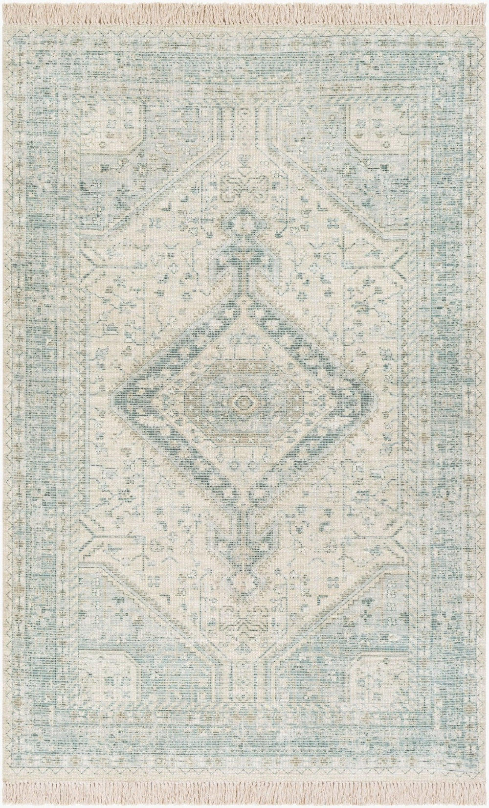 Livabliss Zainab Handwoven Flatweave Accent Rug with Fringe for Entryways and Hallways Sage, Dark Gree 8'10" x 12' ZAI2303-81012