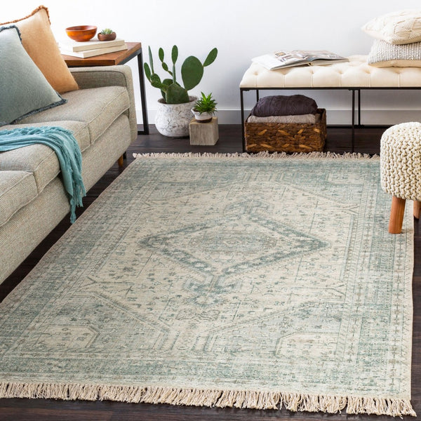 Livabliss Zainab Handwoven Flatweave Accent Rug with Fringe for Entryways and Hallways Sage, Dark Gree 8'10" x 12' ZAI2303-81012