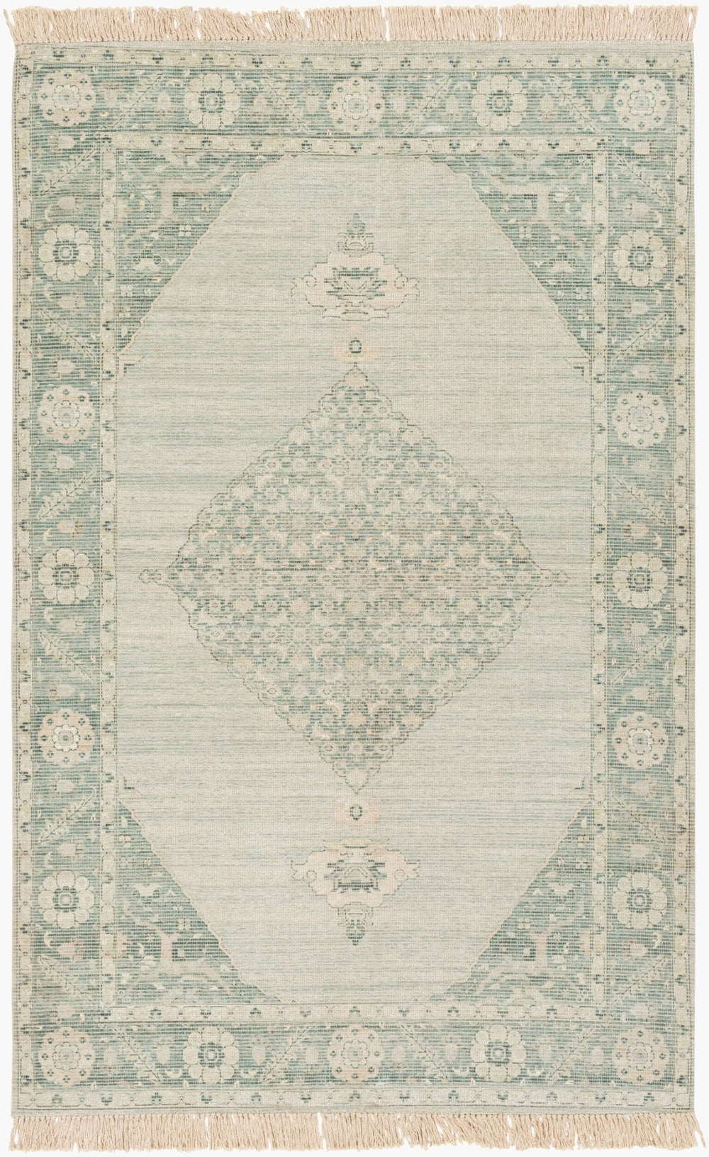 Livabliss Zainab Handwoven Flatweave Accent Rug Bohemian Fringe Cotton Blend Entryway Mat ZAI2306-23