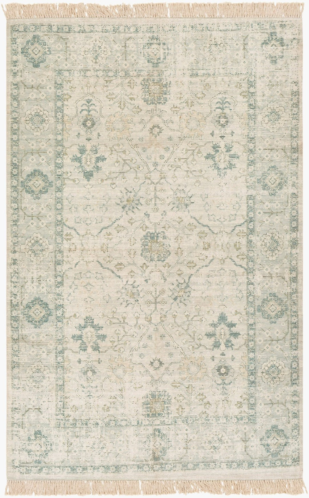 Livabliss Zainab Handwoven Flatweave Cotton Accent Rug with Fringe for Entryway or Bedside Sage, Dark Gree 2' x 3' ZAI2308-23