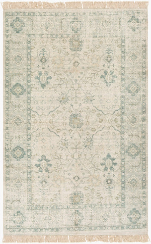 Livabliss Zainab Handwoven Flatweave Cotton Accent Rug with Fringe for Entryway or Bedside Sage, Dark Gree 2' x 3' ZAI2308-23