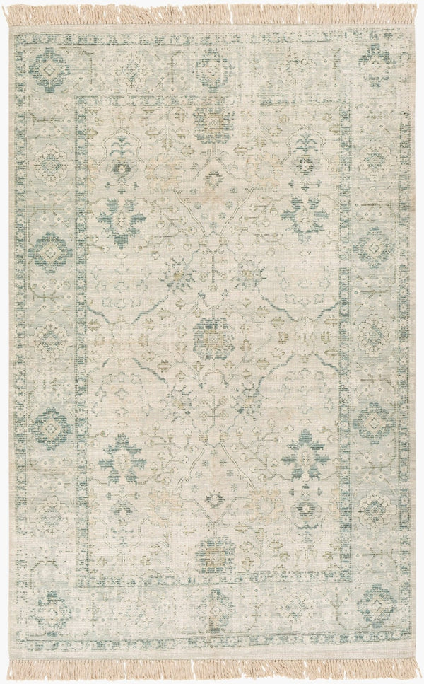 Livabliss Zainab Handwoven Flatweave Cotton Accent Rug with Fringe for Entryway or Bedside Sage, Dark Gree 2' x 3' ZAI2308-23