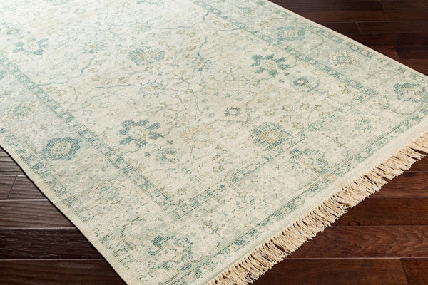 Livabliss Zainab Handwoven Flatweave Cotton Accent Rug with Fringe for Entryway or Bedside Sage, Dark Gree 2' x 3' ZAI2308-23