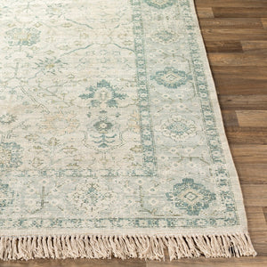 Livabliss Zainab Handwoven Flatweave Cotton Accent Rug with Fringe for Entryway or Bedside Sage, Dark Gree 2' x 3' ZAI2308-23