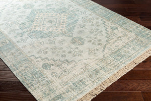 Livabliss Zainab Handwoven Flatweave Cotton Area Rug Traditional Pattern for Entryway or Bath Sage, Dark Gree 8' x 10' ZAI2311-810