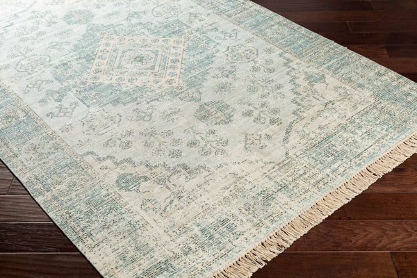 Livabliss Zainab Handwoven Flatweave Cotton Area Rug Traditional Pattern for Entryway or Bath Sage, Dark Gree 8' x 10' ZAI2311-810