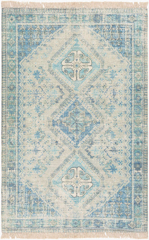 Surya Zainab Handmade 2' X 3' Area Rug - Traditional Cotton & Polyester Design For Timeless Elegance Aqua Cotton,Polyester Zai2314-234