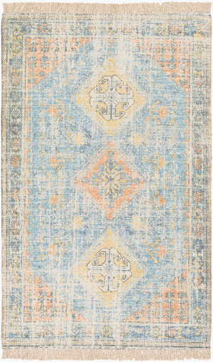 Surya Zainab Handmade 2' X 3' Area Rug - Traditional Cotton & Polyester Design For Timeless Elegance Aqua Cotton,Polyester Zai2315-234