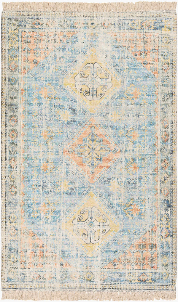Surya Zainab Handmade 2' X 3' Area Rug - Traditional Cotton & Polyester Design For Timeless Elegance Aqua Cotton,Polyester Zai2315-234