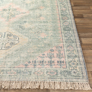 Livabliss Zainab Handwoven Cotton Blend Low Pile Rug with Fringe for Entryways and Hallways Sage, Dark Gree 2'3" x 4' ZAI2316-234