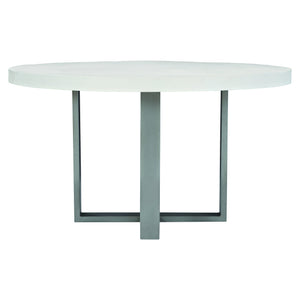 Bernhardt Bernhardt Modern Del Mar 54" Round Concrete Dining Table — Bone Top, Flint Gray Stainless Base, Outdoor Ready K1402