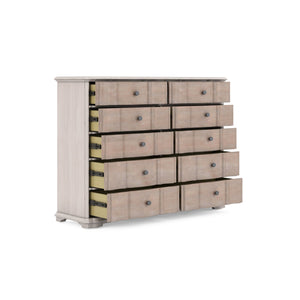 A.R.T. Furniture Alcove Master Chest - Elegant Belgian Ivory & Washed Maple Finish With 10 Spacious Cedar-lined Drawers Light Brown, White Acacia Solids,Maple Veneers,Metal 321132-2801