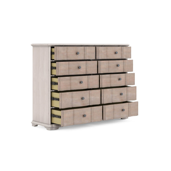 A.R.T. Furniture Alcove Master Chest - Elegant Belgian Ivory & Washed Maple Finish With 10 Spacious Cedar-lined Drawers Light Brown, White Acacia Solids,Maple Veneers,Metal 321132-2801