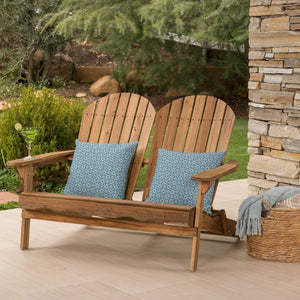 English Elm Christopher Knight Home® - MALIBU Acacia Wood Adirondack Loveseat with Slatted Back for Patio, Durable Weather-Resistant Comfort and Style Natural 46 L x 24 W x 11.75 H 61679.00